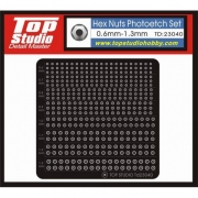 [사전 예약 ~5/29일] TD23040 1/12 탑스튜디오 Top Studio 경주용 오토바이 육각 너트 디테일 Hex Nuts Photoetch Set (0.6mm - 1.3mm) 타미야 프라모델 적용