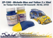 DZ236 Zero Paints 포드 포커스 Michelin Pilot Blue & Yellow Paint Set 2x30ml Ford Escort RS #24153