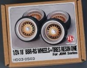 HD03-0503 1/24 18\' BBS-RS Wheels & Tires For Jdm Series Hobby Design