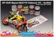 DZ586 Repsol RC211V Valencia '03 Paint Set 5x30ml Zero Paints ZP­1038