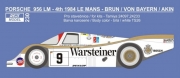 0230 Decal – Porsche 956 - "Warsteiner" 1984 24h LeMans 4th place Reji Model 1/24.