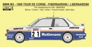 0264 Decal – BMW M3 - Tour de Corse rallye 1989 - P.Bernardini / J.Bernardini Reji Model 1/24.