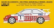0292 Decal – Escort RS Cosworth - Bastos rally team - Ypres / Barum rally winner 1994 Reji Model 1/2