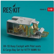 RSU48-0051 1/48 UH-1D Huey Cockpit with Pilot seats & Cargo Bay Set for KITTY HAWK Kit