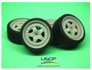 24W048S 1/24 Speedline Rally wheels 16'' with stance tires USCP