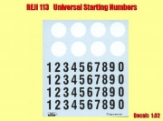 113 Decal - starting numbers - Oldies black with white round plate 1/32 0