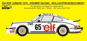161 D Decal - Porsche 934 RSR LeMans 1976 - Kremer Racing - 1/24 for Tamiya kit