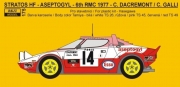 175 Decal - Lancia Stratos HF "Aseptogyl" Rally Monte Carlo 1977 - Dacremont / Galli 1/24 for Hasega