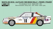 322 Decal – Opel Manta 400 Gr.B - 1985 Manx Rally 3rd place - Fisher / Frazer 1/24 for Belkits kit