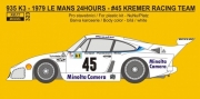 323 Decal – Porsche 935 K3 - 1979 Le Mans 24 hours - Kremer Racing Team 1/24 for NuNu / Platz kit