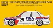 328 Decal – BMW M3 - Winner 1990 Spa 24 Hours - Cecotto / Oestreich / Giroix 1/24 for Beemax kit