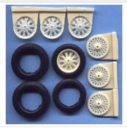 SP 987 Wheels (wire spoke old cars) + tyres / 4 pieces 1/24 0