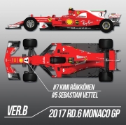 K608 1/12 Ferrari SF70H ver. Monaco GP Model Factory Hiro