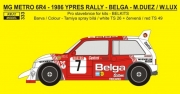 333 Decal – Metro 6R4 - BELGA - Rally Ypres 1986 - Duez / Lux 1/24 for Belkits