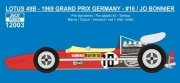 12003 Decal – Lotus 49B - 1969 GP Germany - Jo Bonnier 1/12 for Tamiya