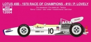 12004 Decal – Lotus 49B - 1970 Race Of Champions / Brands Hatch - P.Lovely 1/12 for Tamiya