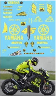 TBD275 1/12 Valentino Rossi Test Bike Yamaha M1 Qatar/Sepang 2007 Decals TBD275 TB Decals