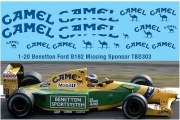 TBD303 1/20 B192 Benetton Ford F1 1992 Decal Missing Sponsor Decals TBD303 TB Decals