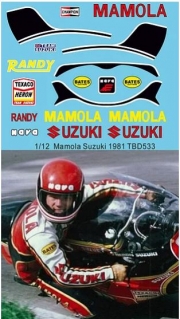 TBD533 1/12 Randy Mamola Rider Figure Race Suit Suzuki 1981 TBD533
