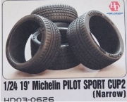 HD03-0626 1/24 19' Michelin Pilot Sport Cup 2 Tires （Narrow）