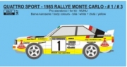 347 Decal – Audi Quattro Sport - 1985 Rallye Monte Carlo - #1 Blomqvist / #3 Röhrl 1/24
