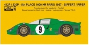 351 Decal – Ferrari 412P ( 330P ) - 1967 1000 km Paris - Siffert / Piper 1/24
