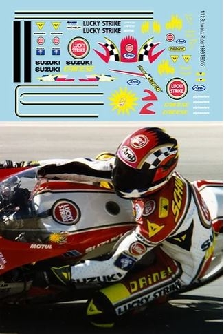 TBD551 1/12 Decals Kevin Schwantz 1993 Rider Figure Race Suit TB Decal TBD551